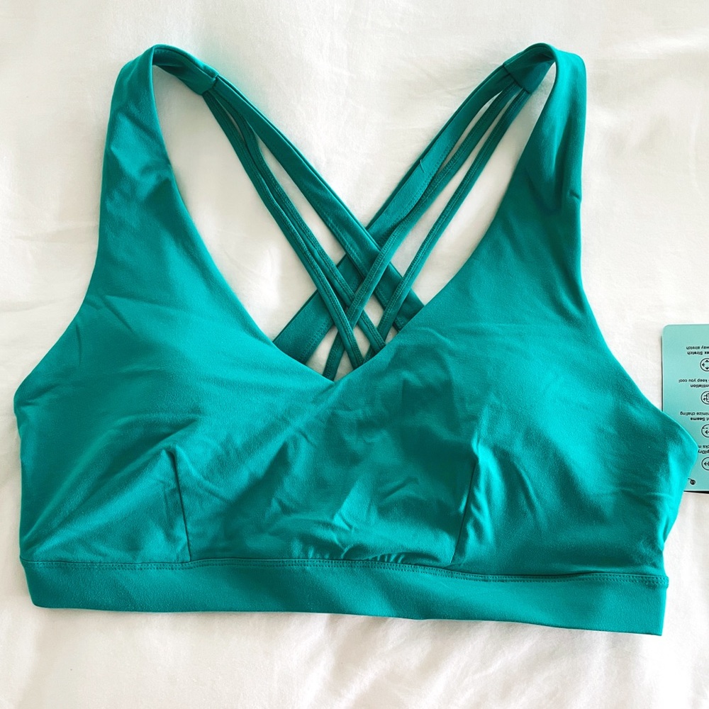 IDEOLOGY Women’s Teal Medium Impact Scoop Crisscross Back Sports Bra 2X NWT